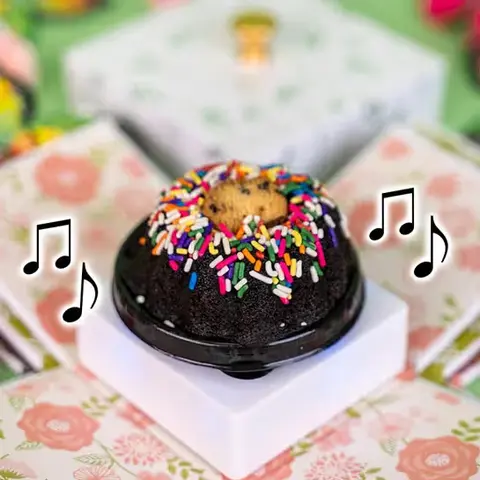 Chocolate Cake Blossom Box with Celebration Music