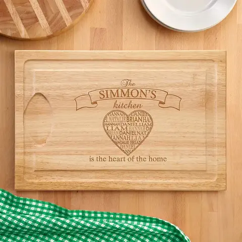 Personalized Heart of the Home Maple Board