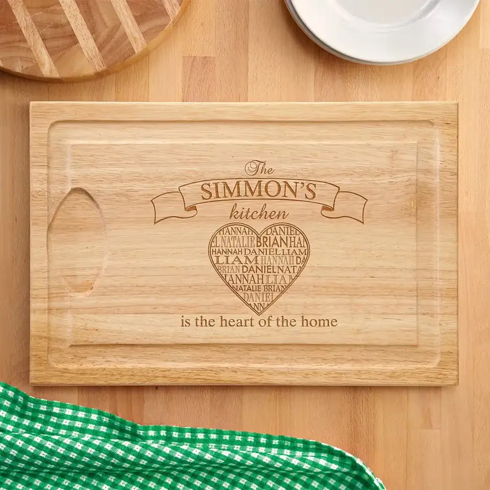 Personalized Heart of the Home Maple Board