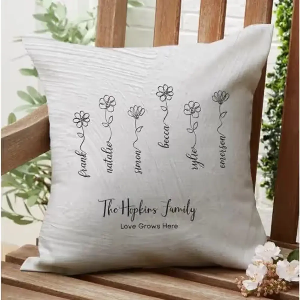 Personalized Garden of Love Outdoor Pillow