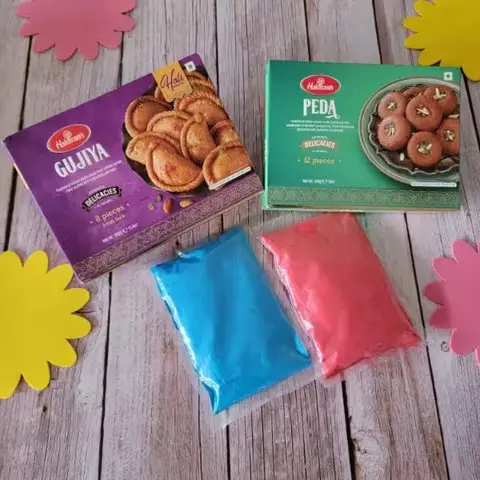 Gujiya, Peda & Gulal