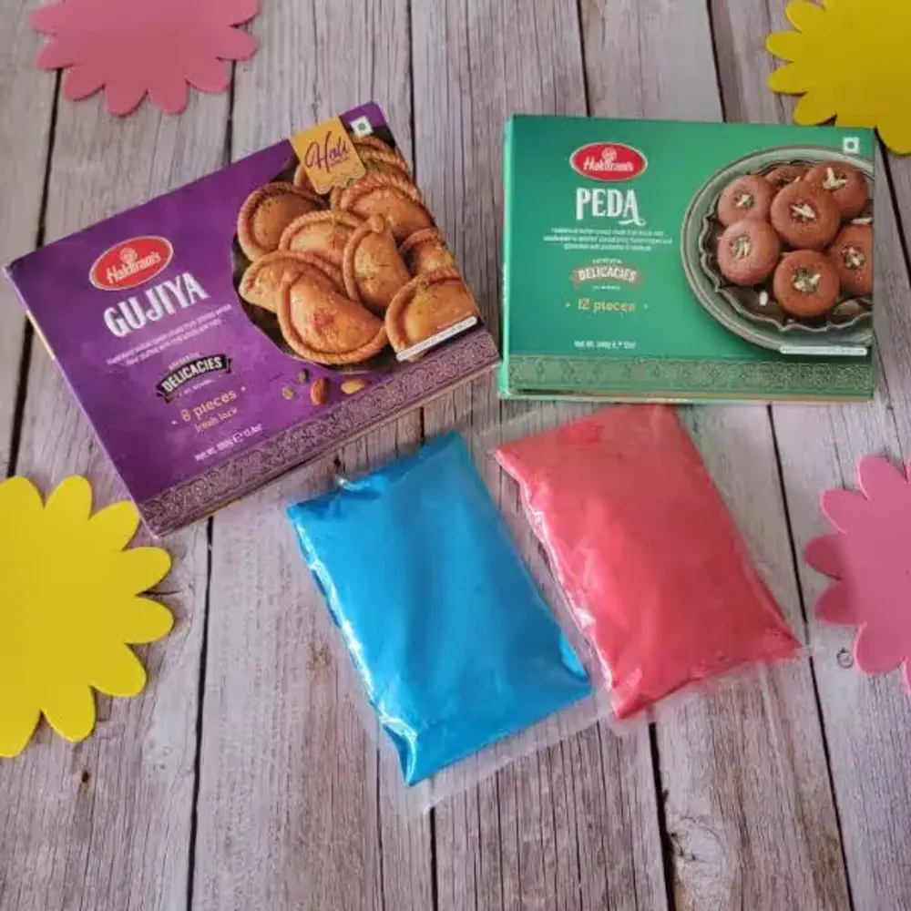 Gujiya, Peda & Gulal