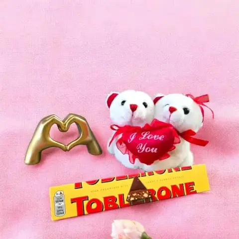 Teddy, Toblerone & Heart Hands