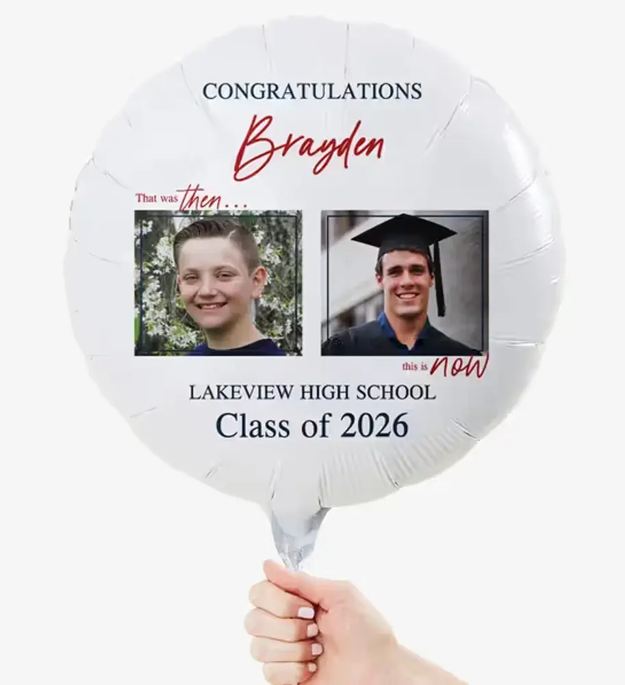 Personalized Then & Now Graduation Balloon