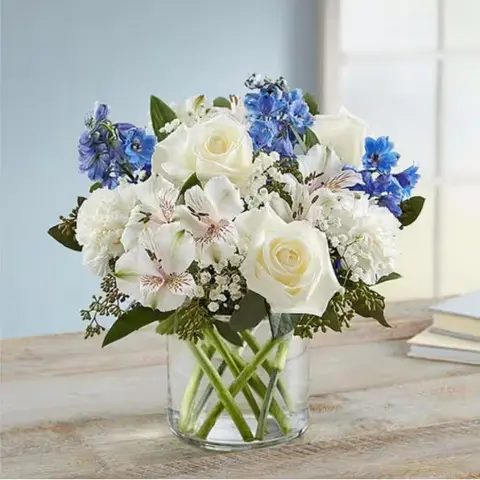 Wonderful Wishes Blue & White Bouquet