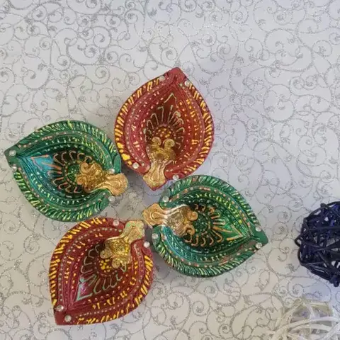 Set of Four Designer Diyas