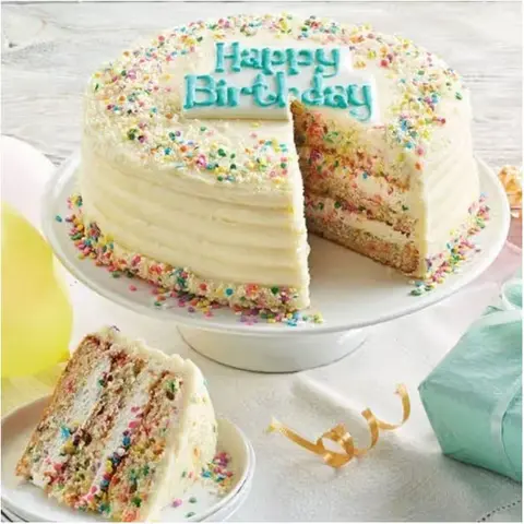 Three-Layer Confetti Birthday Cake