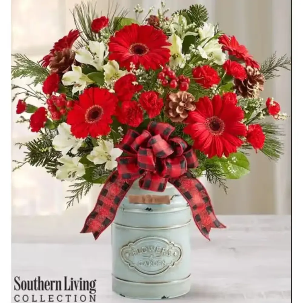 Rustic Christmas Milk Jug Bouquet
