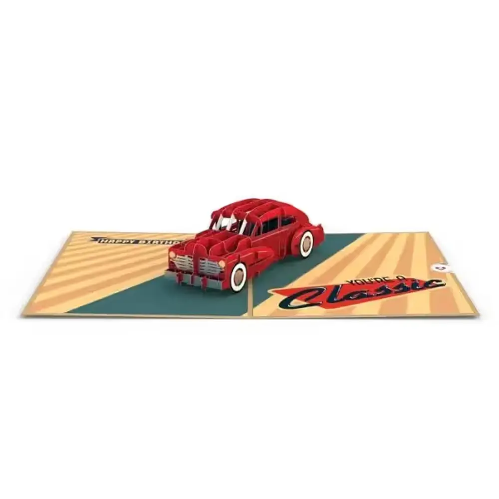 Classic Car Birthday Pop-Up Card