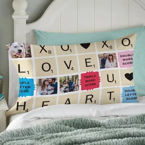 Personalized Love You Word Tile Pillow
