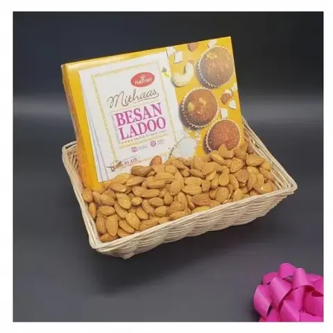 Besan Laddoo & Almonds