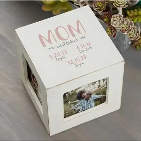 Personalized Mom Established Photo Cube