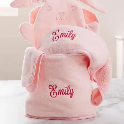 Personalized Embroidered Baby Bath Set
