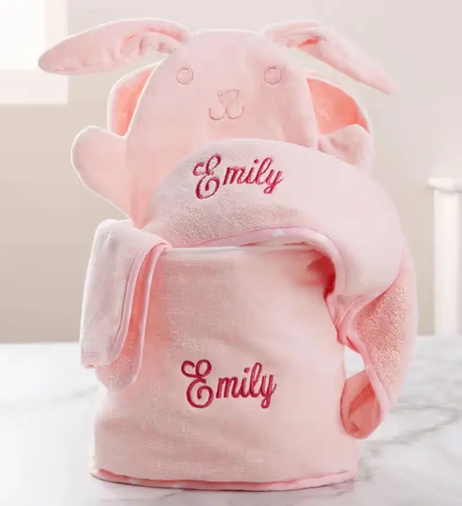 Personalized Embroidered Baby Bath Set