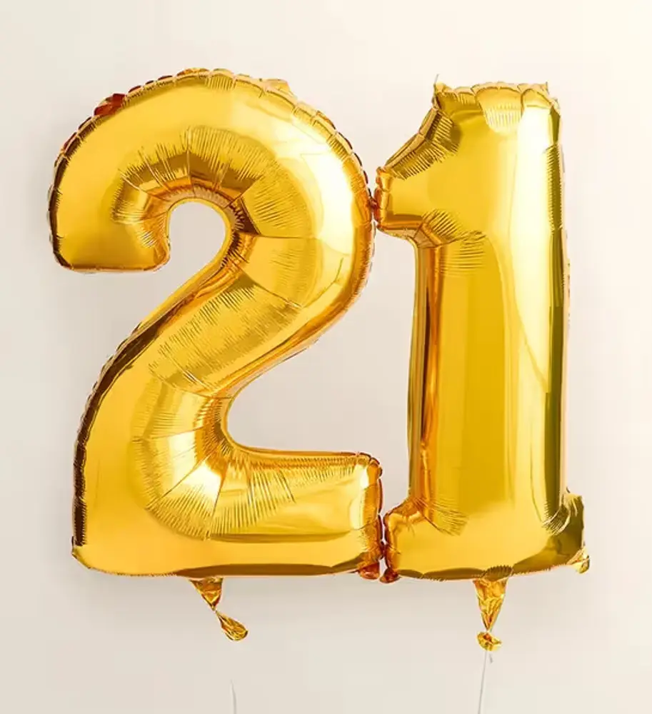 21st Birthday Number Balloon Arrangement