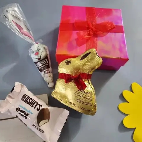 Easter Chocolate Trio with Gold Bunny