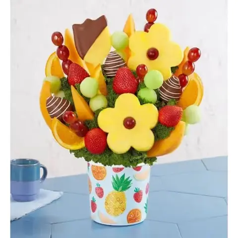 Tulip & Daisy Fruit Arrangement