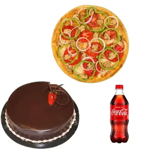 Veggie Pizza & Chocolate Cake Party Combo