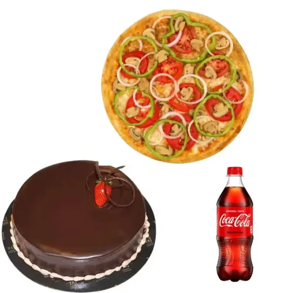 Veggie Pizza & Chocolate Cake Party Combo