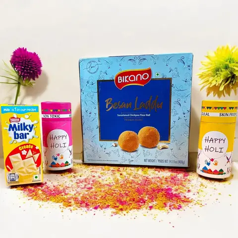 Holi Celebration Kit with Besan Laddoo