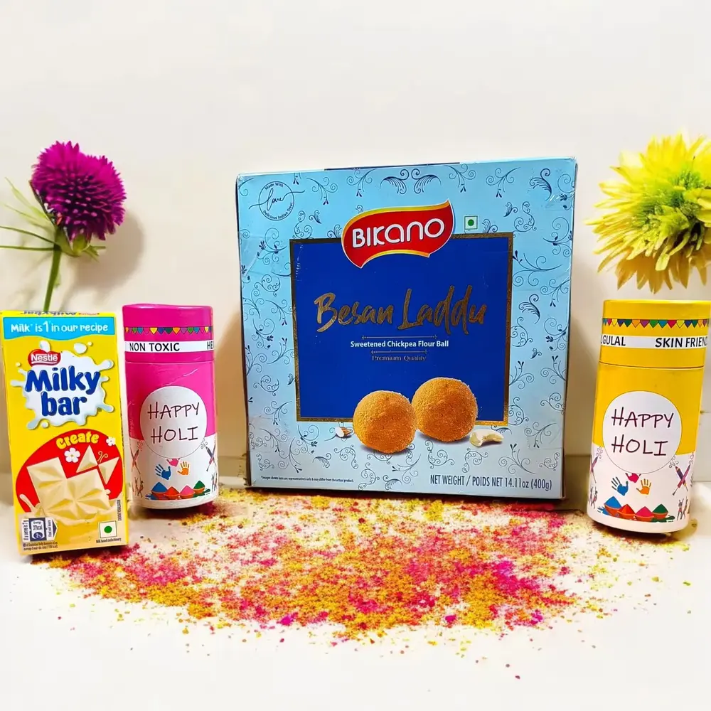 Holi Celebration Kit with Besan Laddoo