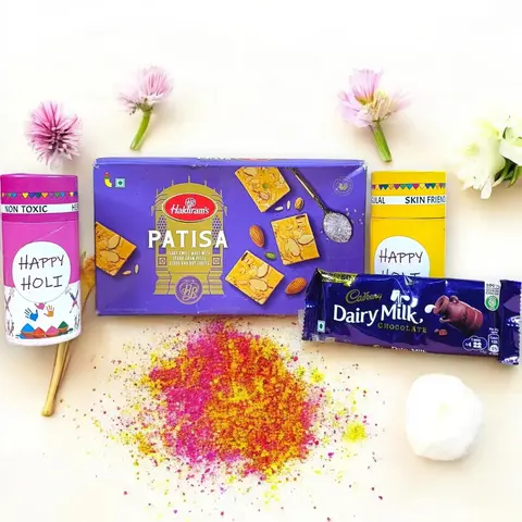 Patisa, Dairy Milk & Gulal Holi Gift