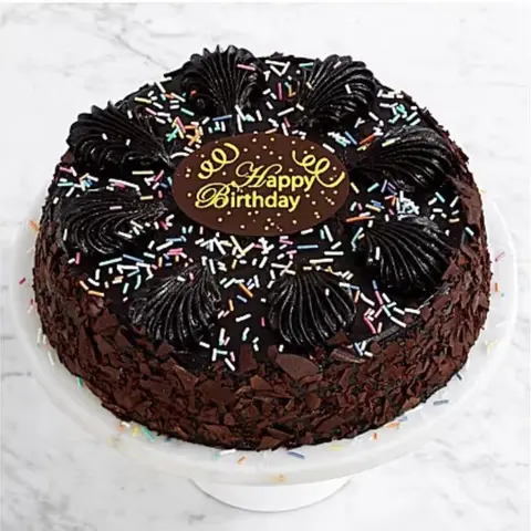 Birthday Chocolate Mousse Torte with Plaque