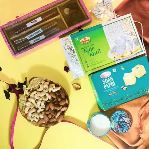 Candle, Agarbatti & Diwali Sweets Gift