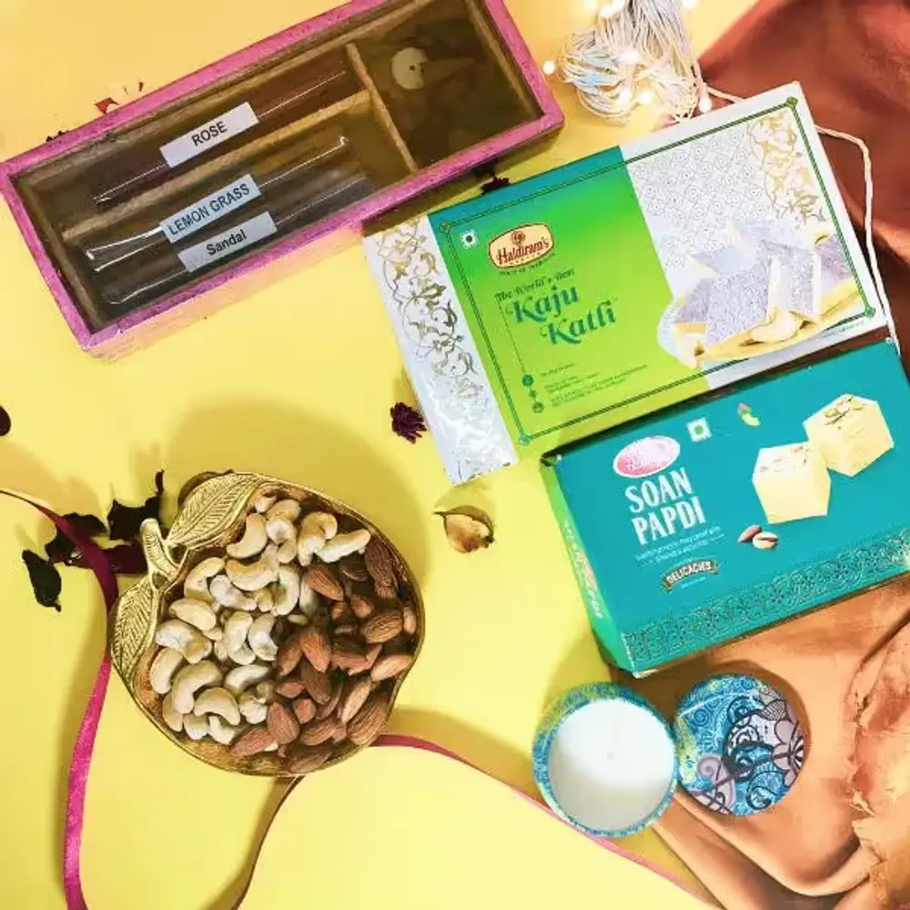Candle, Agarbatti & Diwali Sweets Gift