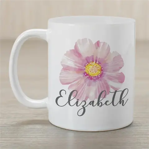 Personalized Floral Mug