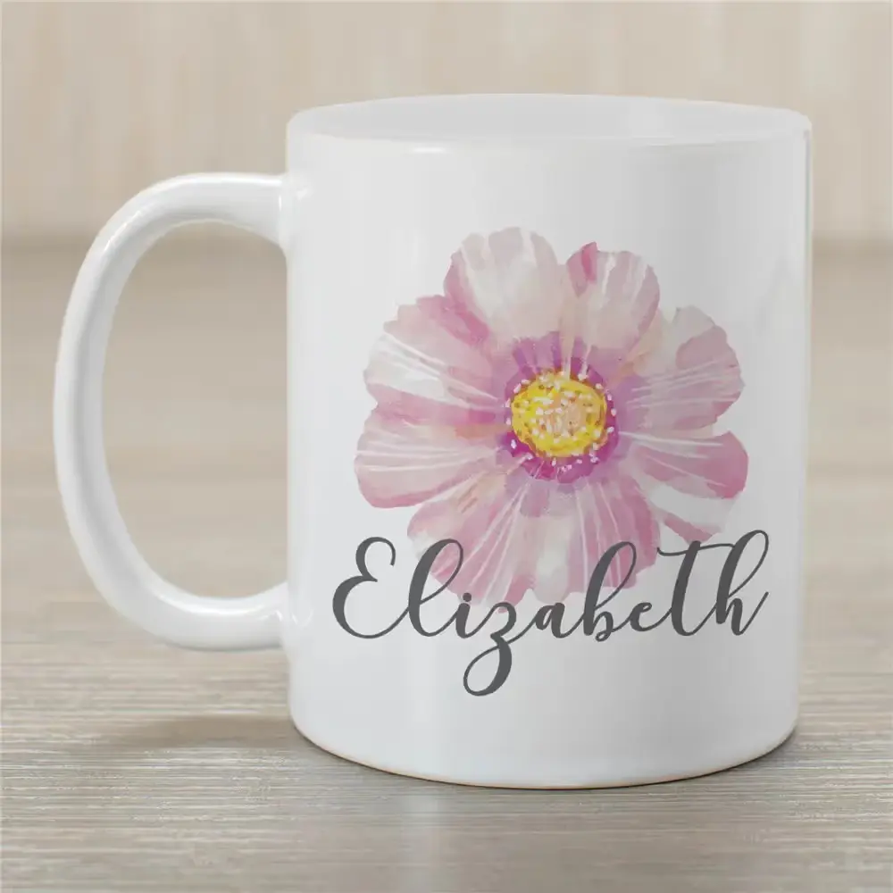 Personalized Floral Mug