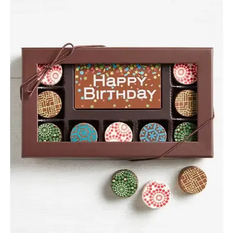Happy Birthday Chocolate Card & 9 Truffles