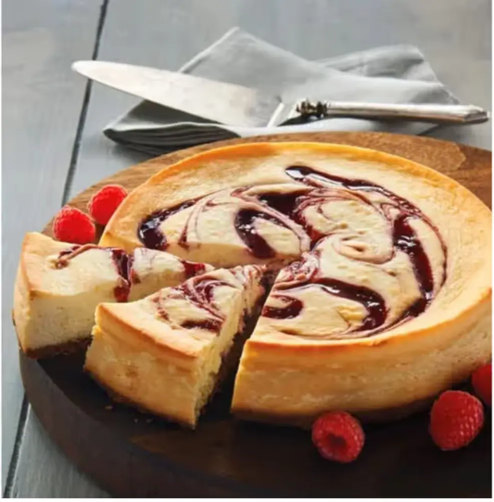 New York Raspberry Swirl Cheesecake
