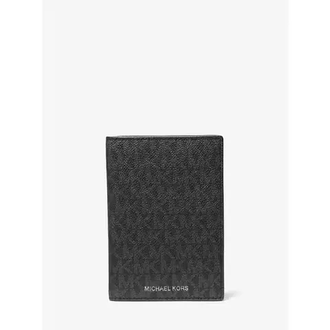 Men's Logo Canvas Passport Wallet