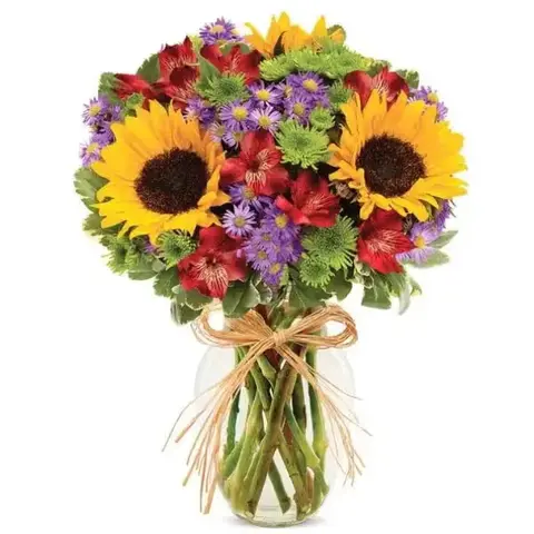 Sunflower & Tulip Garden Bouquet