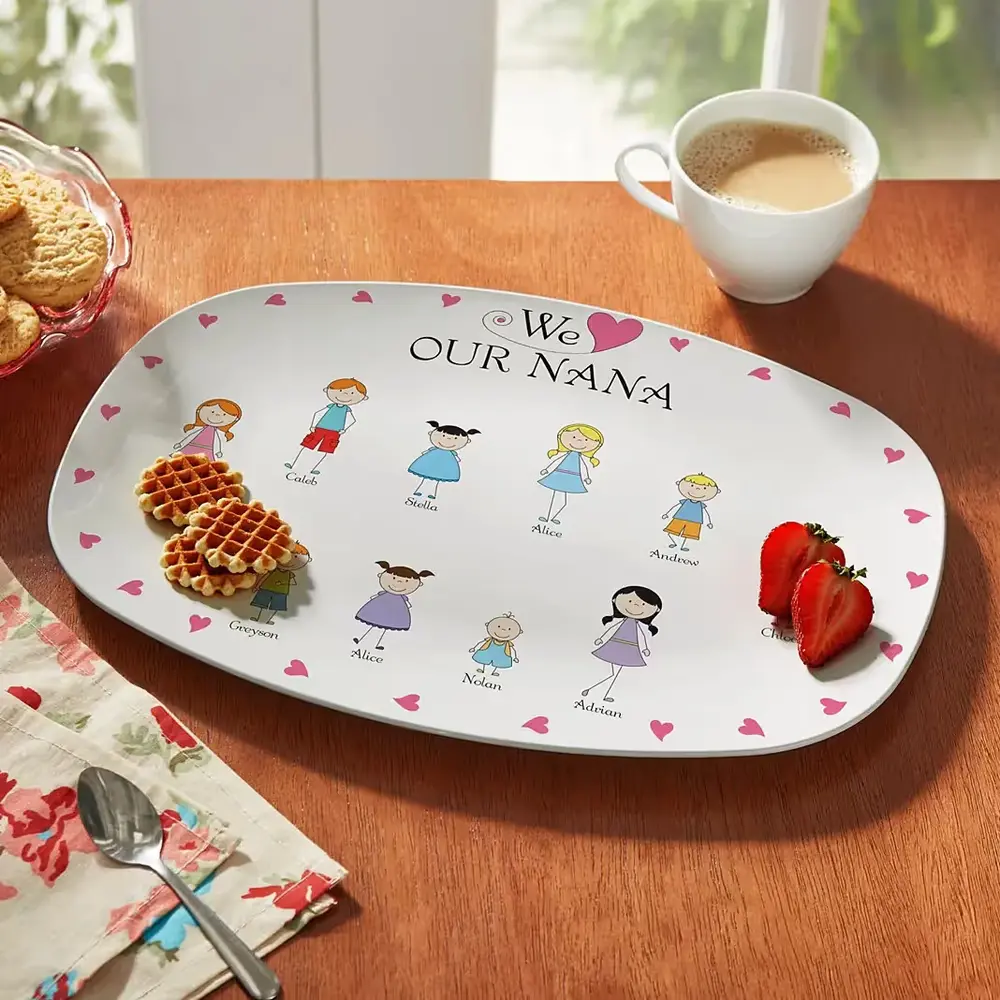 Personalized Family Hearts Platter
