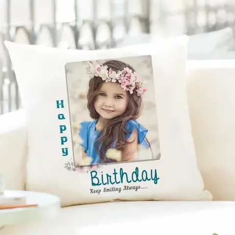 Personalized Birthday Photo Cushion
