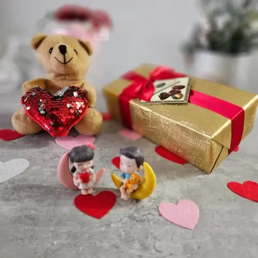 Teddy, Belgian Chocolates & Ornament