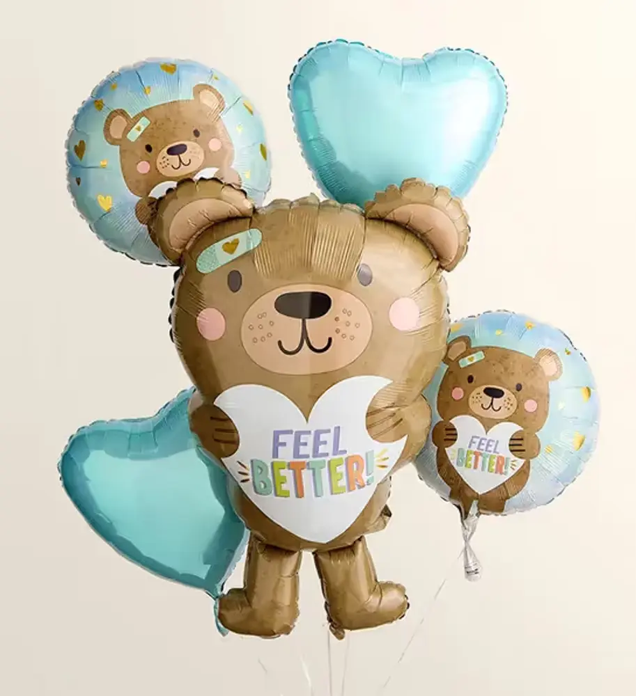 Get Well Bear Balloon Arrangement