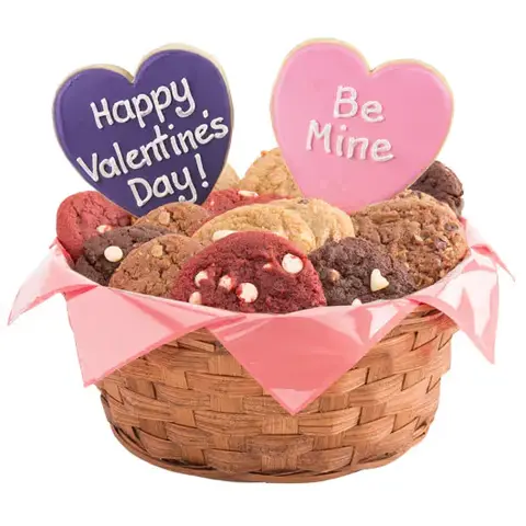 Sweet Message Valentine Cookie Basket
