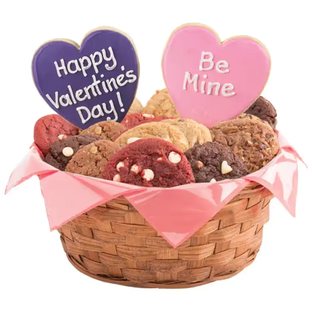 Sweet Message Valentine Cookie Basket