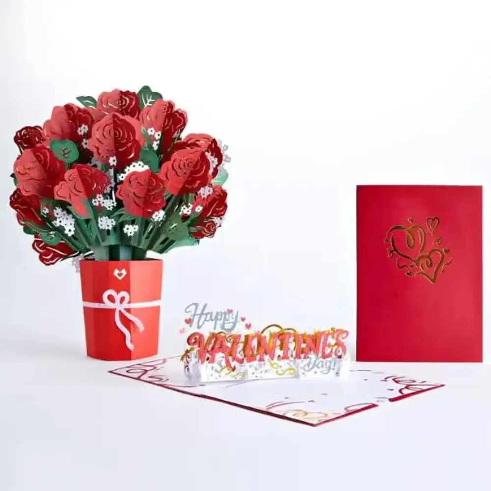 Paper Rose Bouquet & Valentine Card