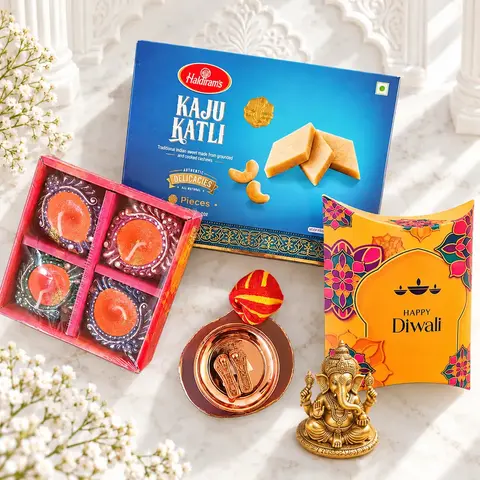 Ganesha, Charan Paduka, Kalawa & Kaju Katli