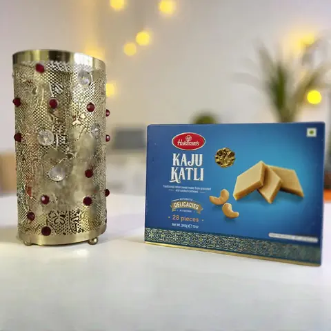 Elegant Tealight Holder with Kaju Katli