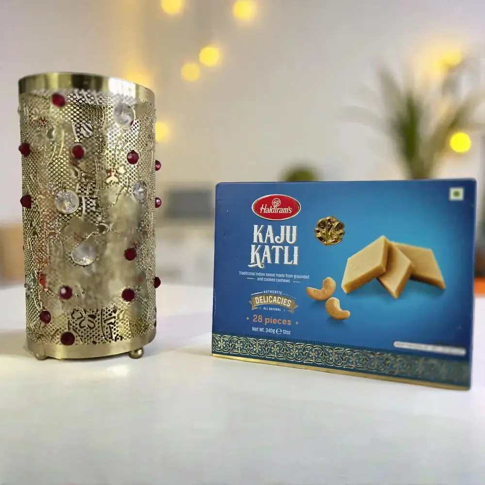 Elegant Tealight Holder with Kaju Katli