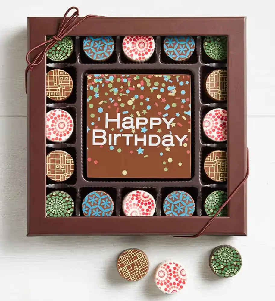 Happy Birthday Chocolate Card & 16 Truffles