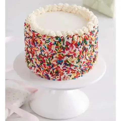 Rainbow Sprinkle Vanilla Celebration Cake