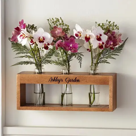 Personalized Bud Vase Trio Holder