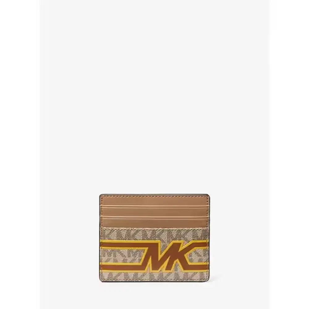 Logo Canvas Card Case, 6 Slots