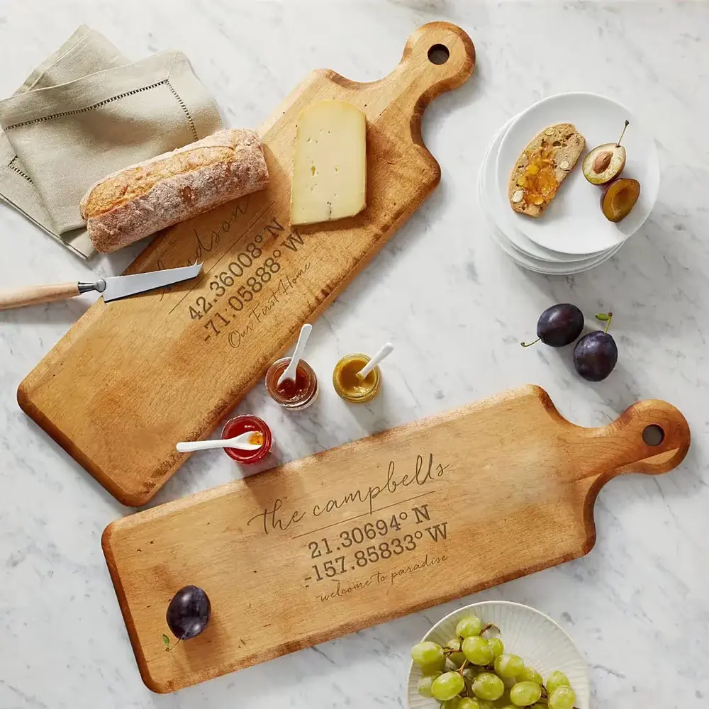 Personalized Coordinates Maple Plank